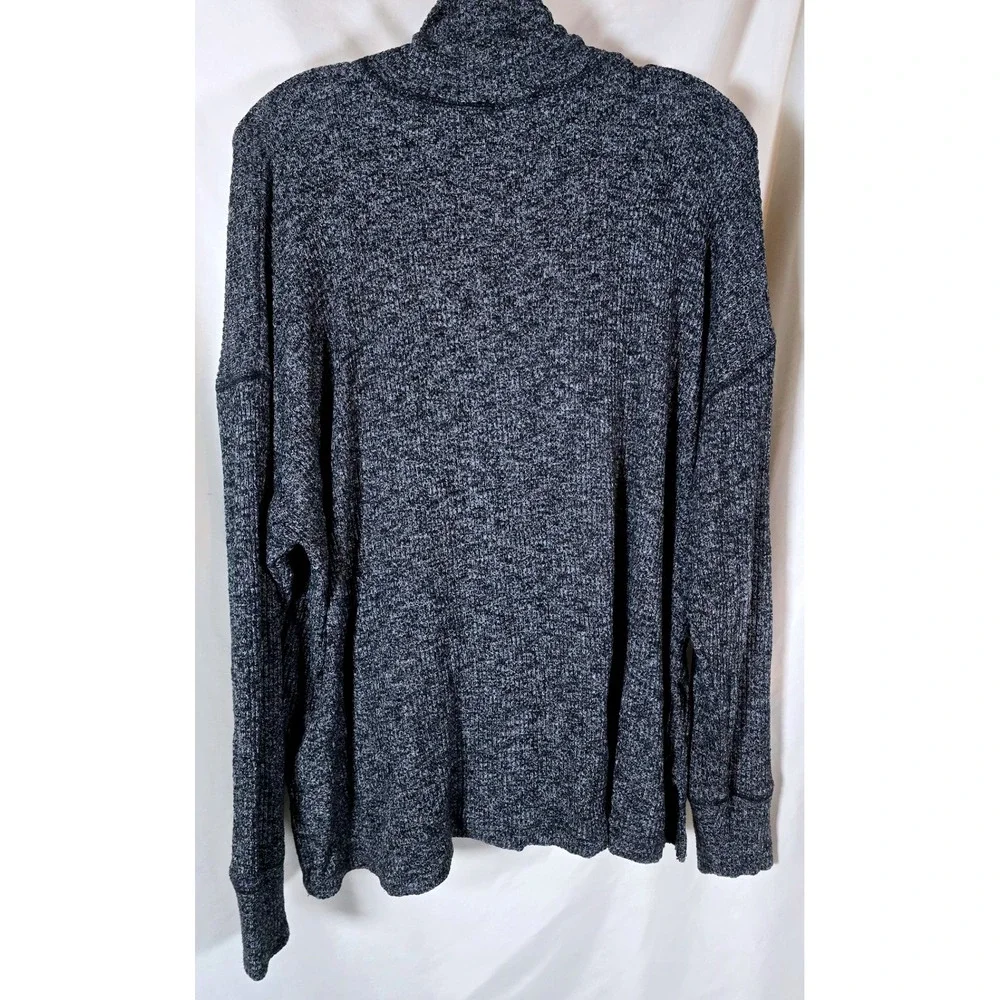 J. Crew Womens Blue Gray‎ Long Sleeve Fine-Ribbed Turtleneck Sweater Size Large